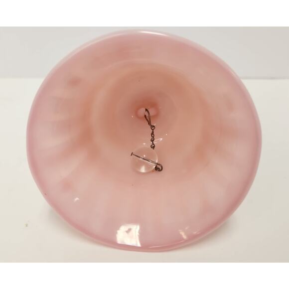 Vintage Fenton Pink Opalescent Glass Bell & Goblet Set Iridescent Rose Colonial - Picture 7 of 12